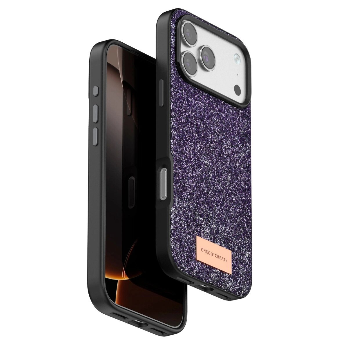 Onegif Apple İphone 17 Pro Max Bright Simli Kapak - Derin Mor Onegif Apple İphone 17 Pro Max Bright Simli Kapak - Derin Mor