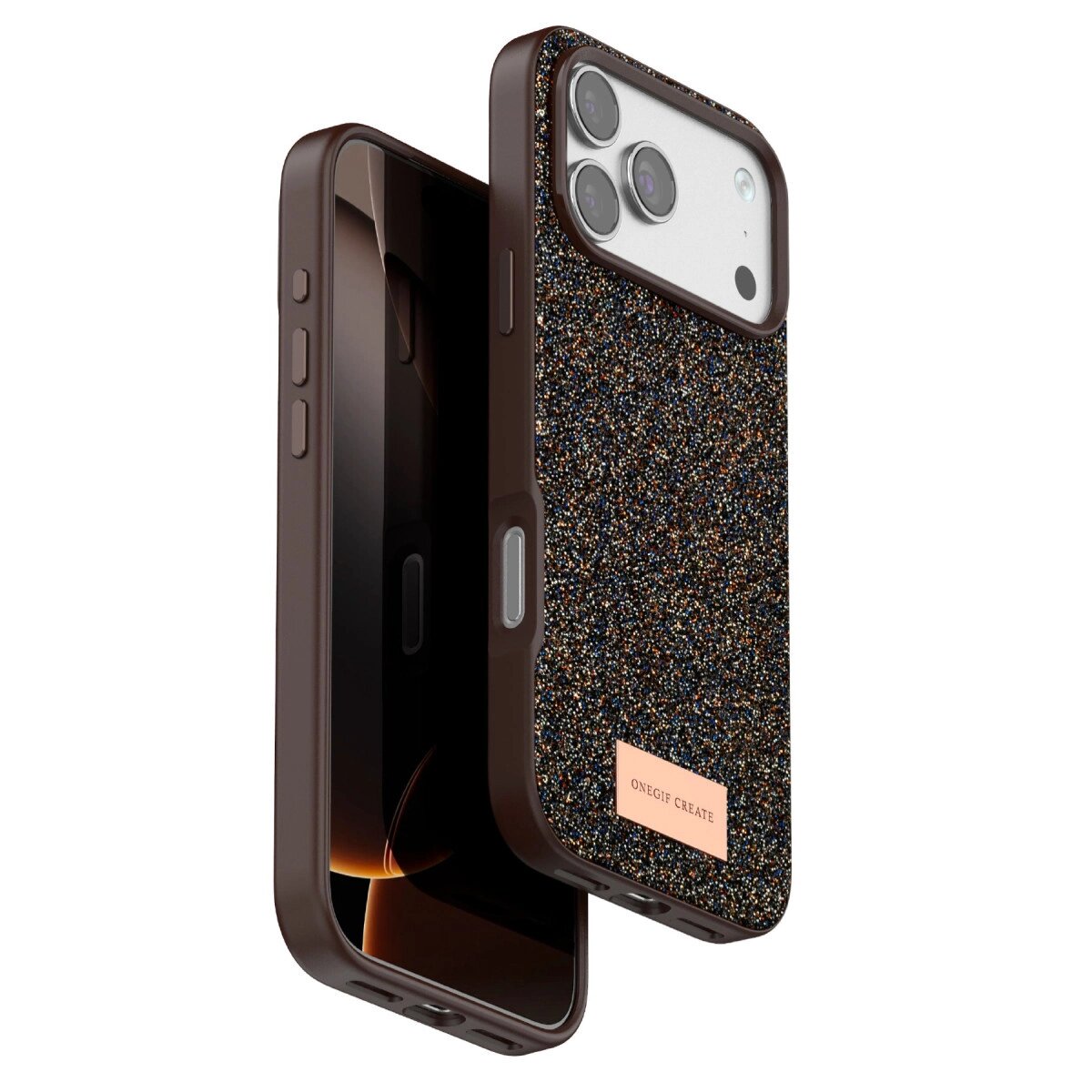 Onegif Apple İphone 17 Pro Max Bright Simli Kapak - Gold Onegif Apple İphone 17 Pro Max Bright Simli Kapak - Gold