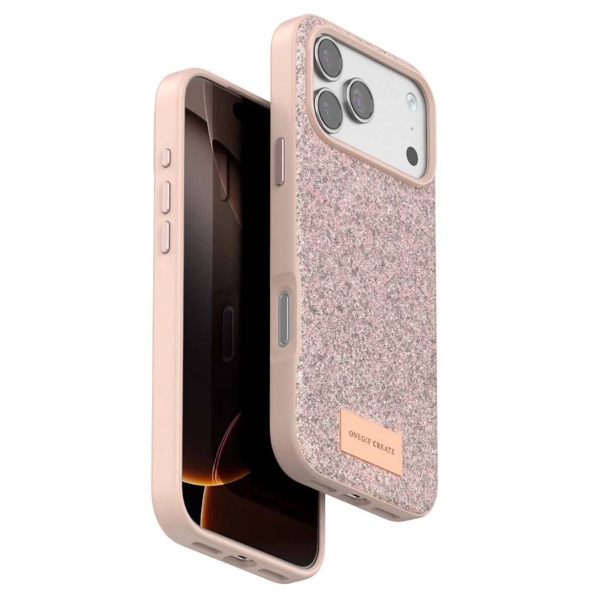 Onegif Apple İphone 17 Pro Max Bright Simli Kapak - Pembe Onegif Apple İphone 17 Pro Max Bright Simli Kapak - Pembe