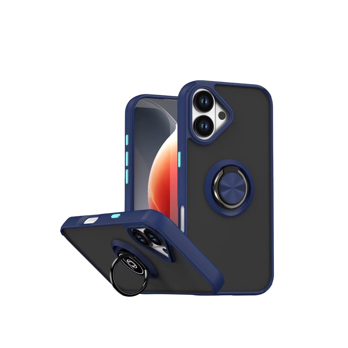Apple İphone 17 Montreal Yüzüklü Silikon Kapak - Lacivert Apple İphone 17 Montreal Yüzüklü Silikon Kapak - Lacivert