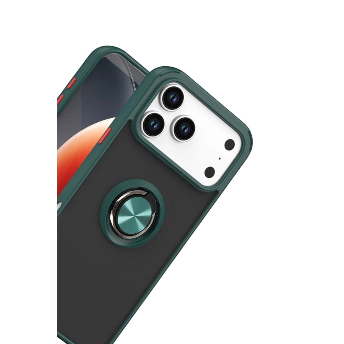 Apple İphone 17 Pro Montreal Yüzüklü Silikon Kapak - Yeşil Apple İphone 17 Pro Montreal Yüzüklü Silikon Kapak - Yeşil