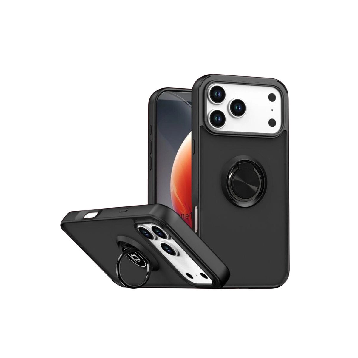 Apple İphone 17 Pro Max Montreal Yüzüklü Silikon Kapak - Siyah Apple İphone 17 Pro Max Montreal Yüzüklü Silikon Kapak - Siyah