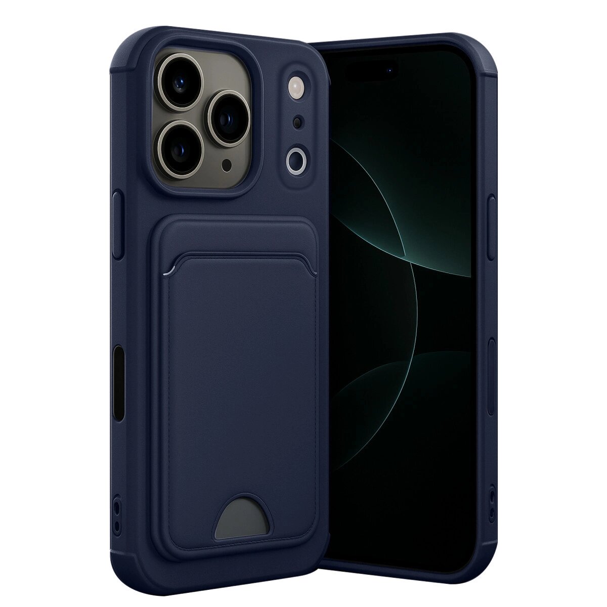 Apple İphone 17 Pro Kelvin Kartvizitli Silikon - Lacivert Apple İphone 17 Pro Kelvin Kartvizitli Silikon - Lacivert