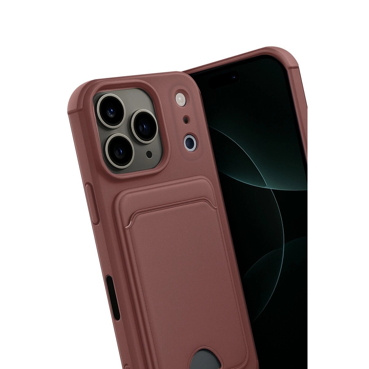 Apple İphone 17 Pro Kelvin Kartvizitli Silikon - Bordo Apple İphone 17 Pro Kelvin Kartvizitli Silikon - Bordo