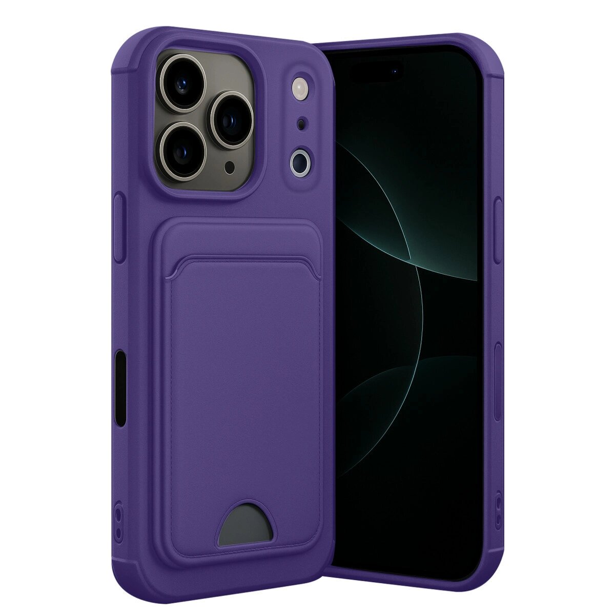 Apple İphone 17 Pro Kelvin Kartvizitli Silikon - Derin Mor Apple İphone 17 Pro Kelvin Kartvizitli Silikon - Derin Mor