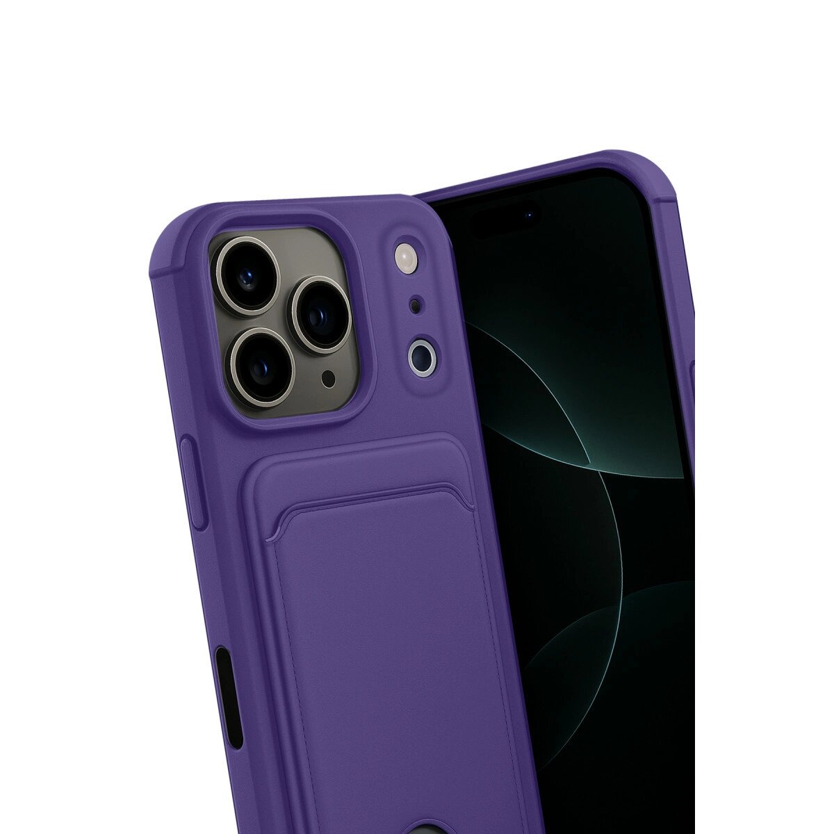 Apple İphone 17 Pro Kelvin Kartvizitli Silikon - Derin Mor Apple İphone 17 Pro Kelvin Kartvizitli Silikon - Derin Mor