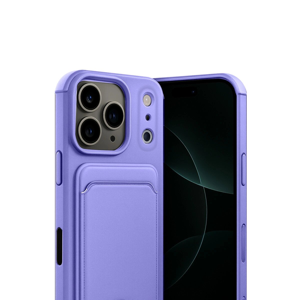 Apple İphone 17 Pro Max Kelvin Kartvizitli Silikon - Lila Apple İphone 17 Pro Max Kelvin Kartvizitli Silikon - Lila