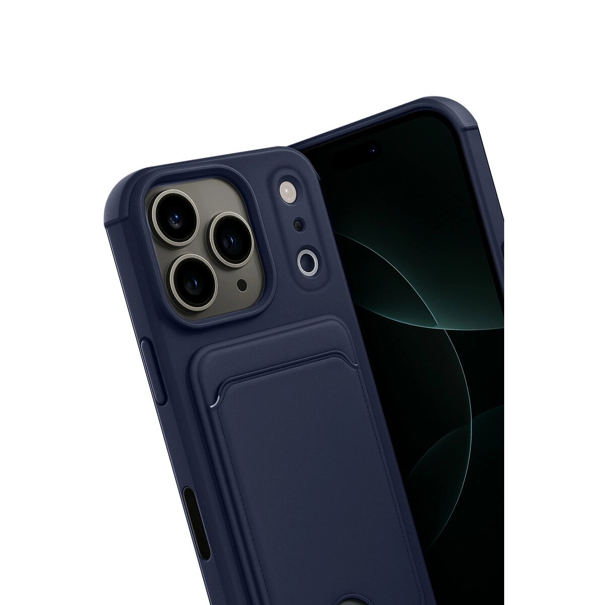 Apple İphone 17 Pro Max Kelvin Kartvizitli Silikon - Lacivert Apple İphone 17 Pro Max Kelvin Kartvizitli Silikon - Lacivert