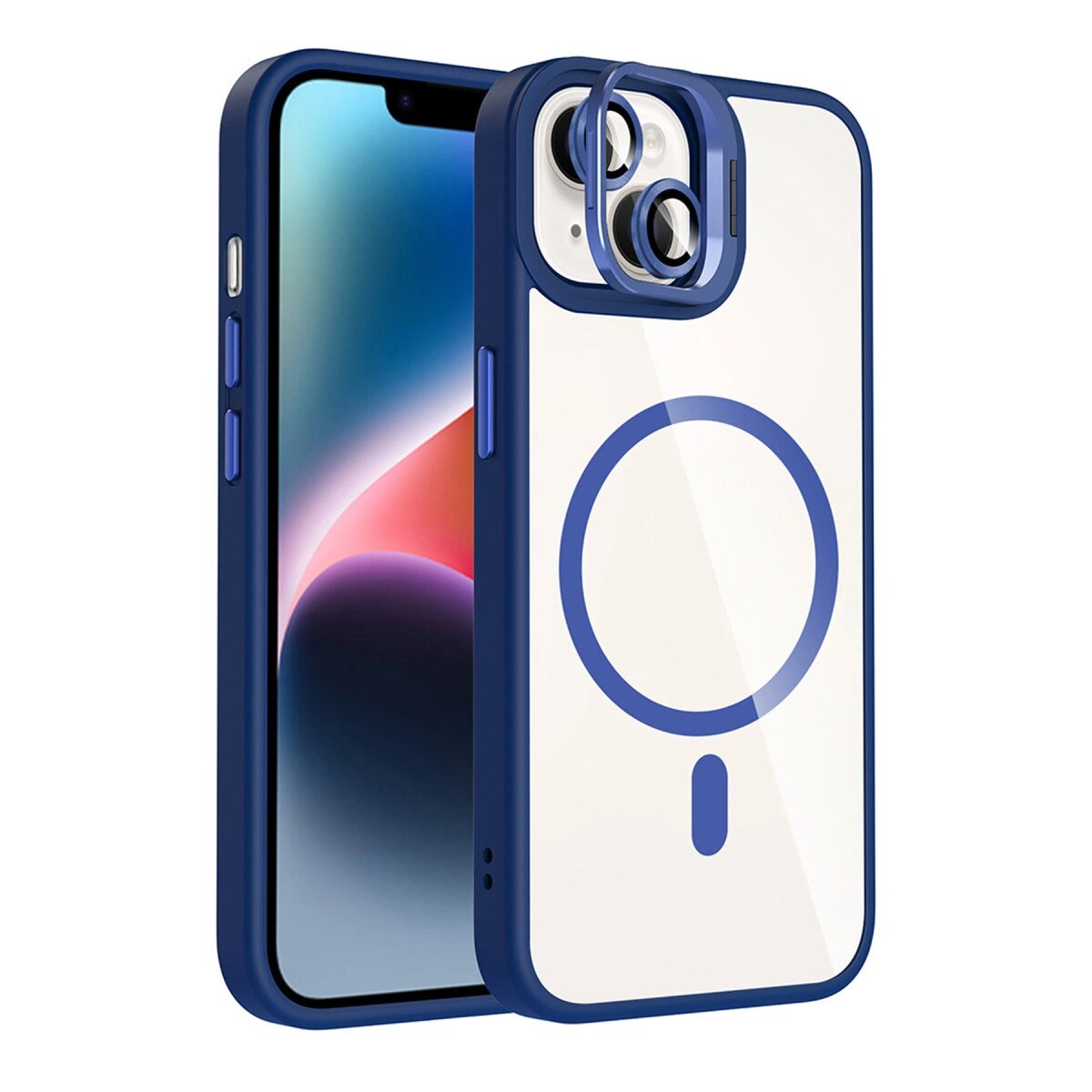 Joko Apple İphone 15 Plus Remim Lensli Magsafe Standlı Kapak - Lacivert Joko Apple İphone 15 Plus Remim Lensli Magsafe Standlı Kapak - Lacivert