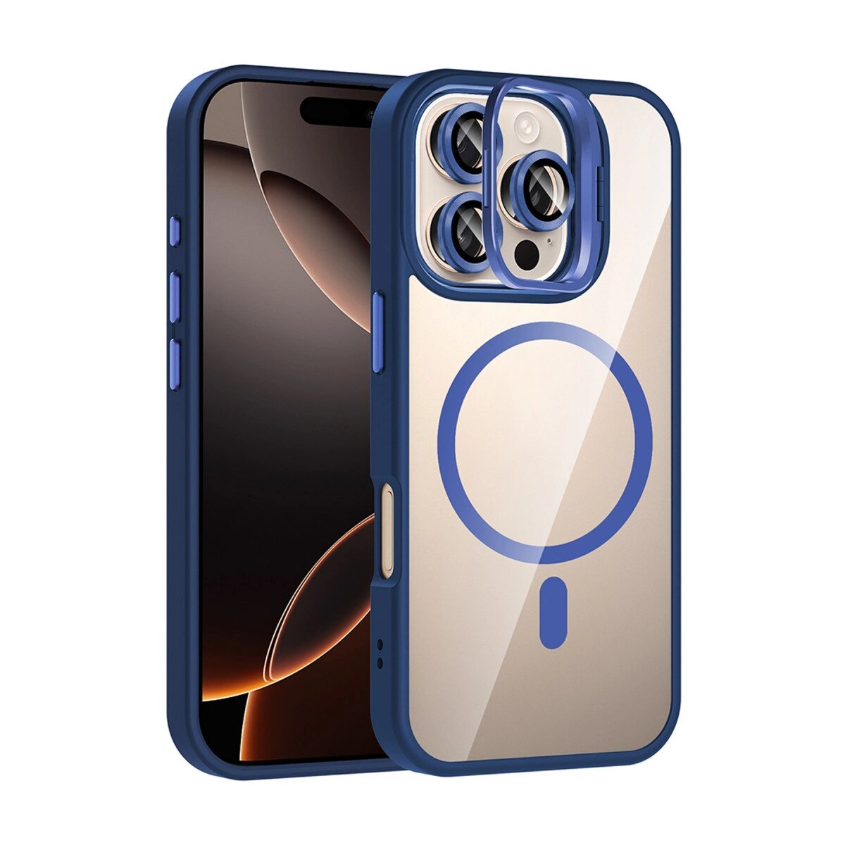 Joko Apple İphone 16 Pro Max Remim Lensli Magsafe Standlı Kapak - Lacivert Joko Apple İphone 16 Pro Max Remim Lensli Magsafe Standlı Kapak - Lacivert