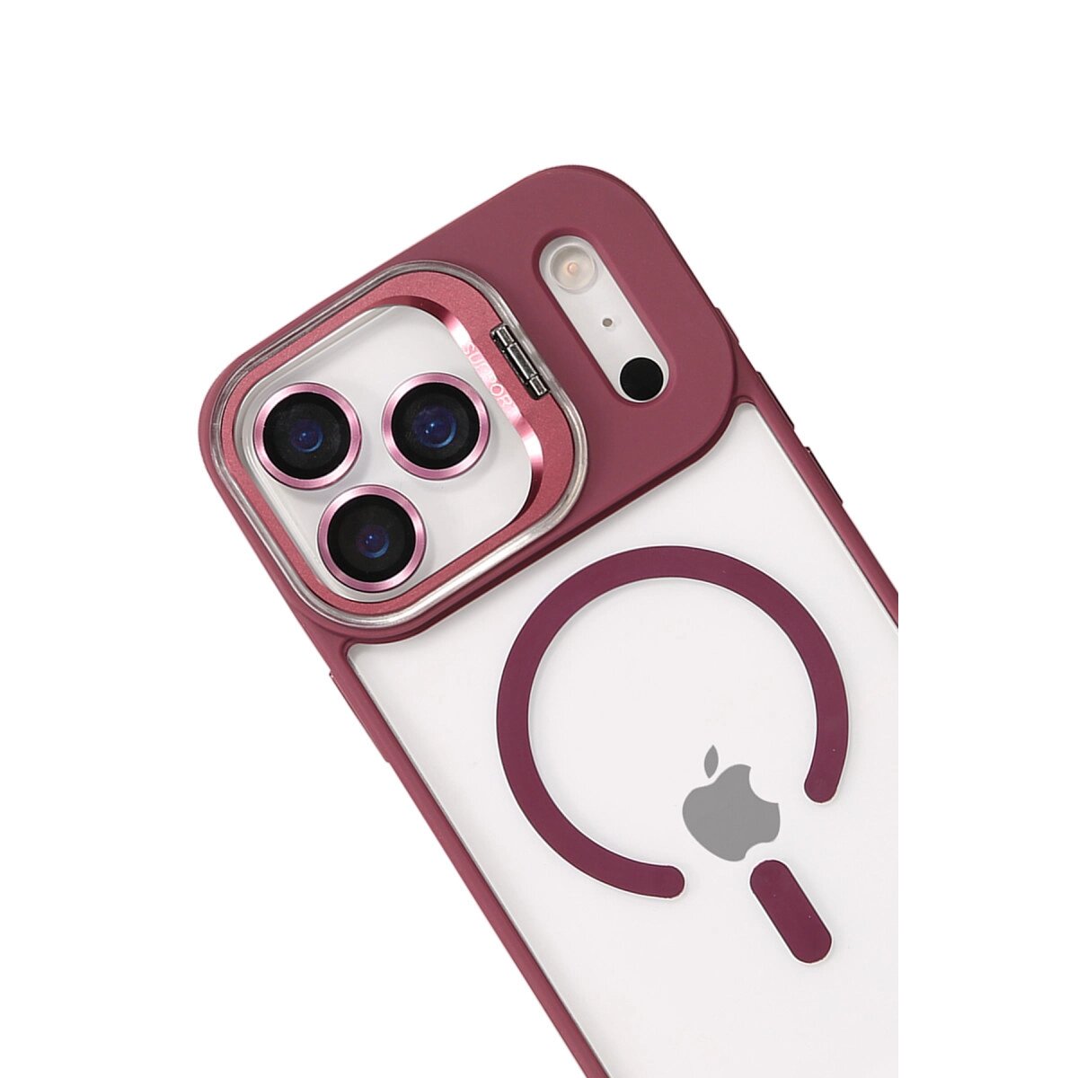 Joko Apple İphone 17 Pro Remim Lensli Magsafe Standlı Kapak - Bordo