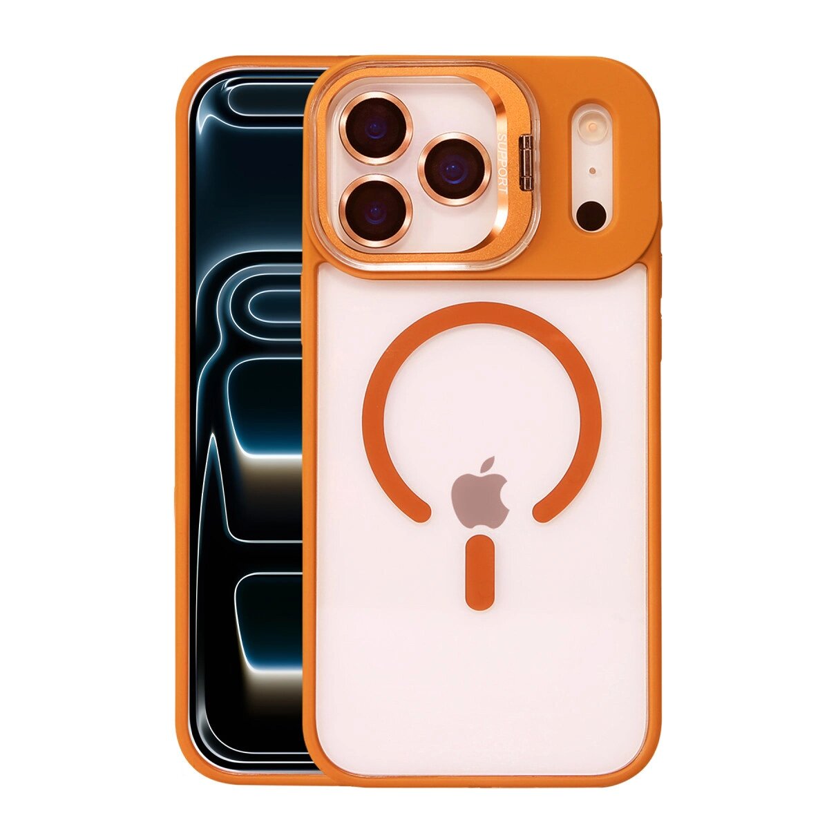 Joko Apple İphone 17 Pro Max Remim Lensli Magsafe Standlı Kapak - Turuncu Joko Apple İphone 17 Pro Max Remim Lensli Magsafe Standlı Kapak - Turuncu