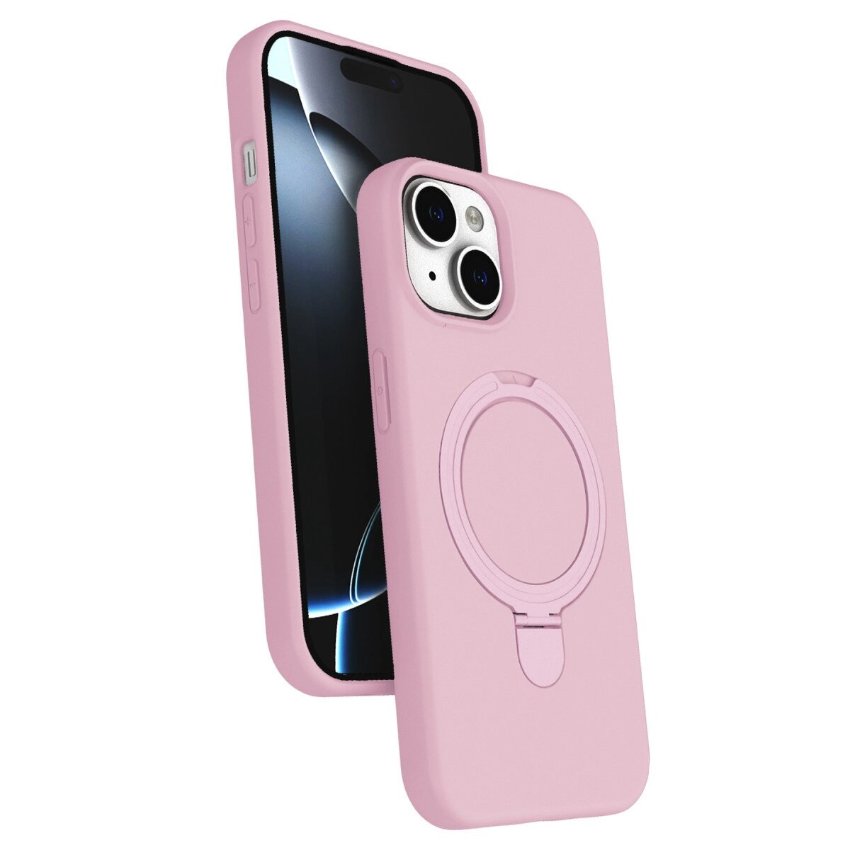 Apple İphone 15 Regal Magsafe Standlı Kapak - Açık Pembe Apple İphone 15 Regal Magsafe Standlı Kapak - Açık Pembe