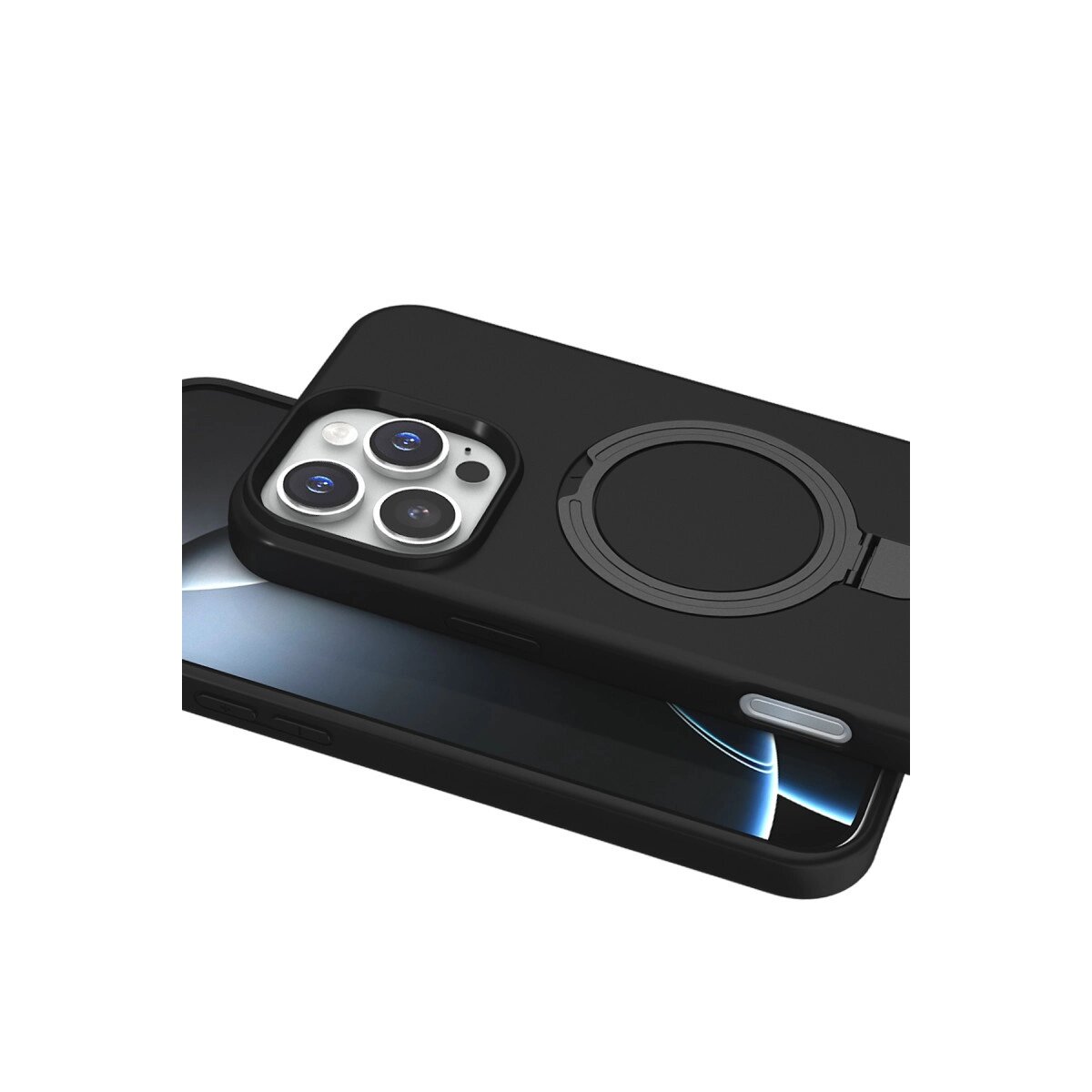 Apple İphone 16 Pro Regal Magsafe Standlı Kapak - Siyah Apple İphone 16 Pro Regal Magsafe Standlı Kapak - Siyah