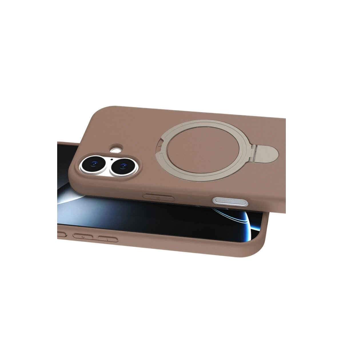 Apple İphone 16 Plus Regal Magsafe Standlı Kapak - Çöl Titanyum Apple İphone 16 Plus Regal Magsafe Standlı Kapak - Çöl Titanyum