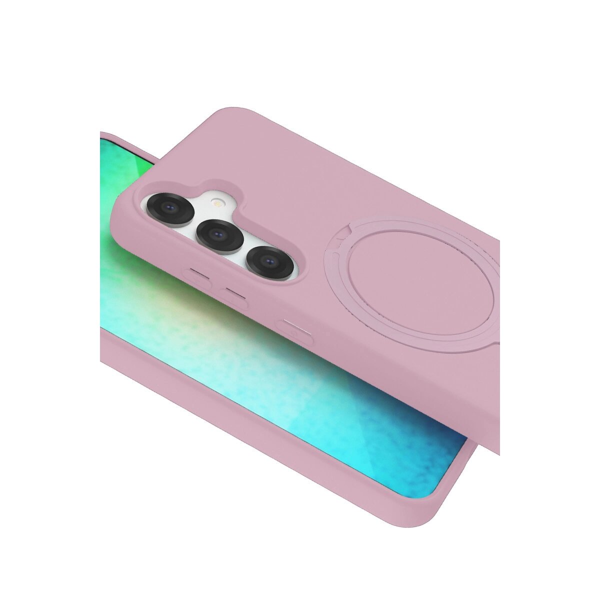 Samsung Galaxy S25 Regal Magsafe Standlı Kapak - Açık Pembe Samsung Galaxy S25 Regal Magsafe Standlı Kapak - Açık Pembe