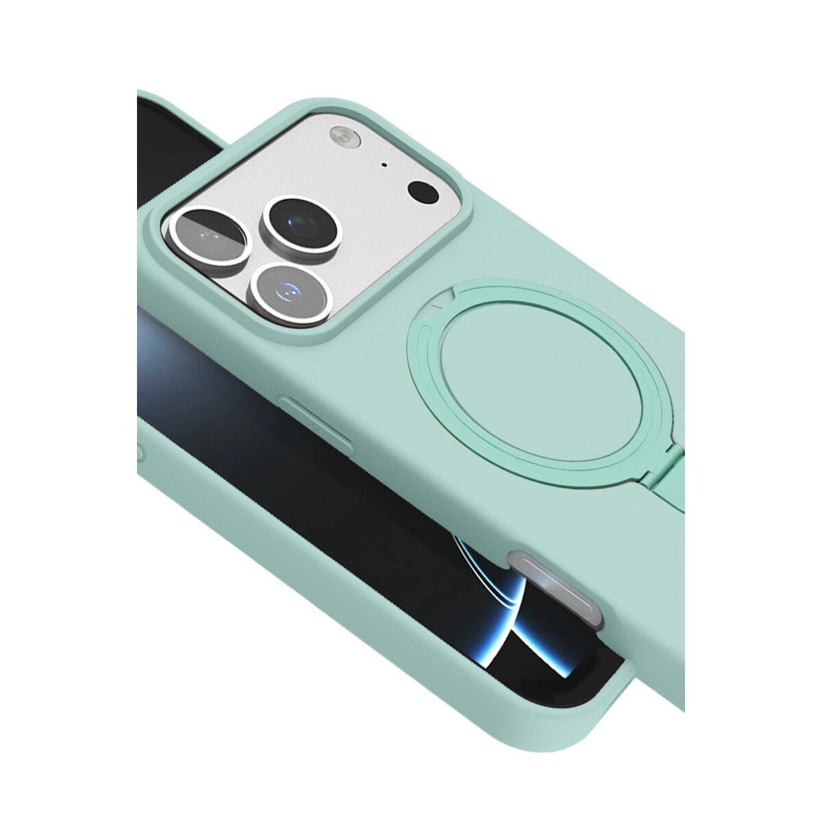 Apple İphone 17 Pro Regal Magsafe Standlı Kapak - Su Yeşili Apple İphone 17 Pro Regal Magsafe Standlı Kapak - Su Yeşili