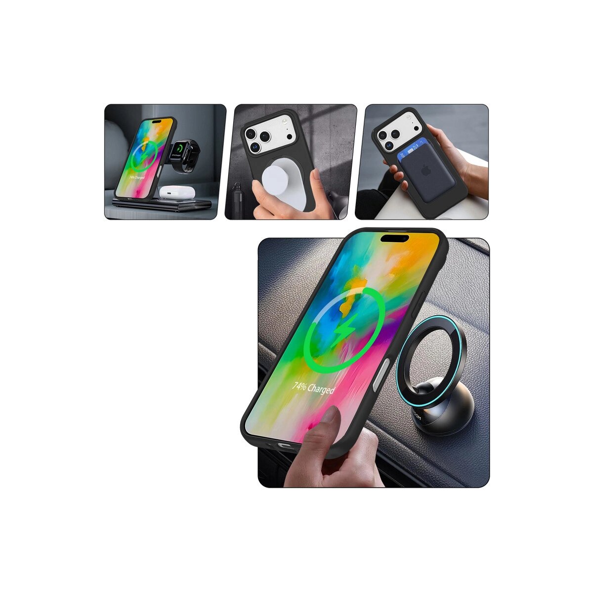 Apple İphone 17 Pro Max Regal Magsafe Standlı Kapak - Titan Gri