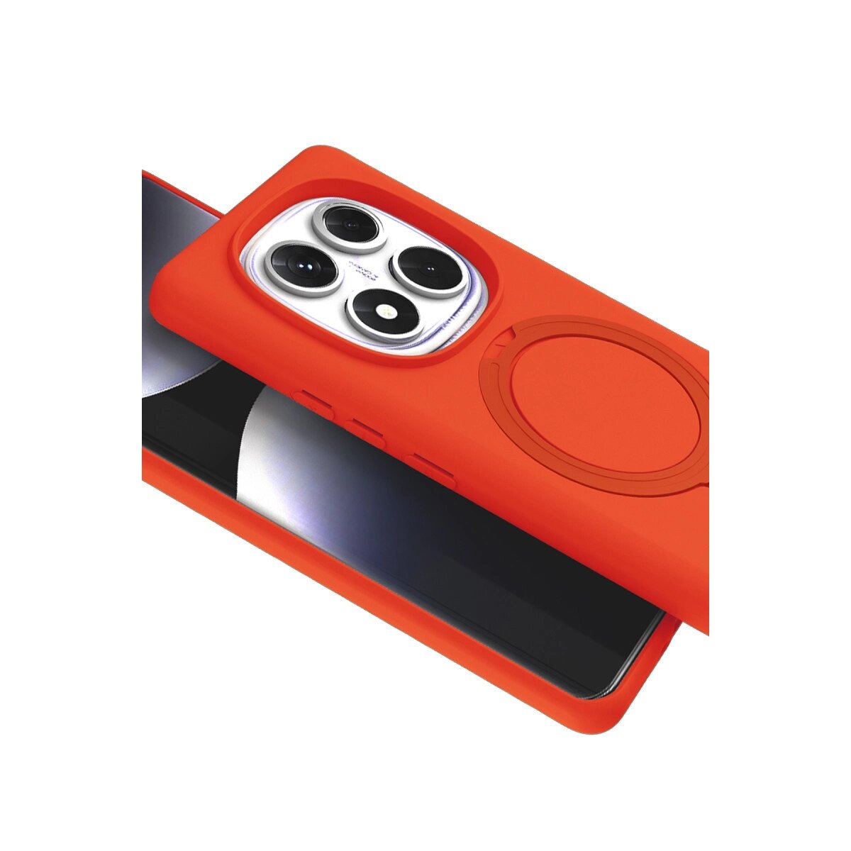 Xiaomi Redmi Note 14 Pro 4g Regal Magsafe Standlı Kapak - Turuncu Xiaomi Redmi Note 14 Pro 4g Regal Magsafe Standlı Kapak - Turuncu