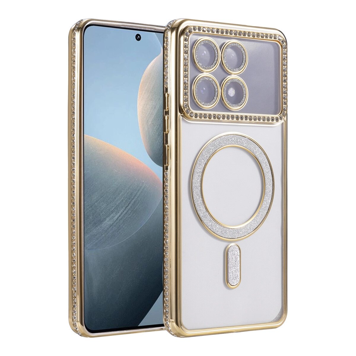 Xiaomi Poco X6 Pro Joke Simli Magneticsafe Kılıf - Gold Xiaomi Poco X6 Pro Joke Simli Magneticsafe Kılıf - Gold