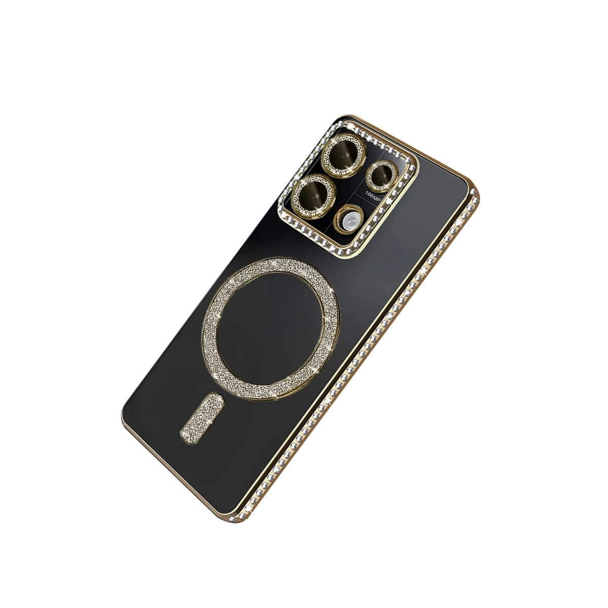 Xiaomi Redmi 13c Joke Simli Magneticsafe Kılıf - Gold Xiaomi Redmi 13c Joke Simli Magneticsafe Kılıf - Gold