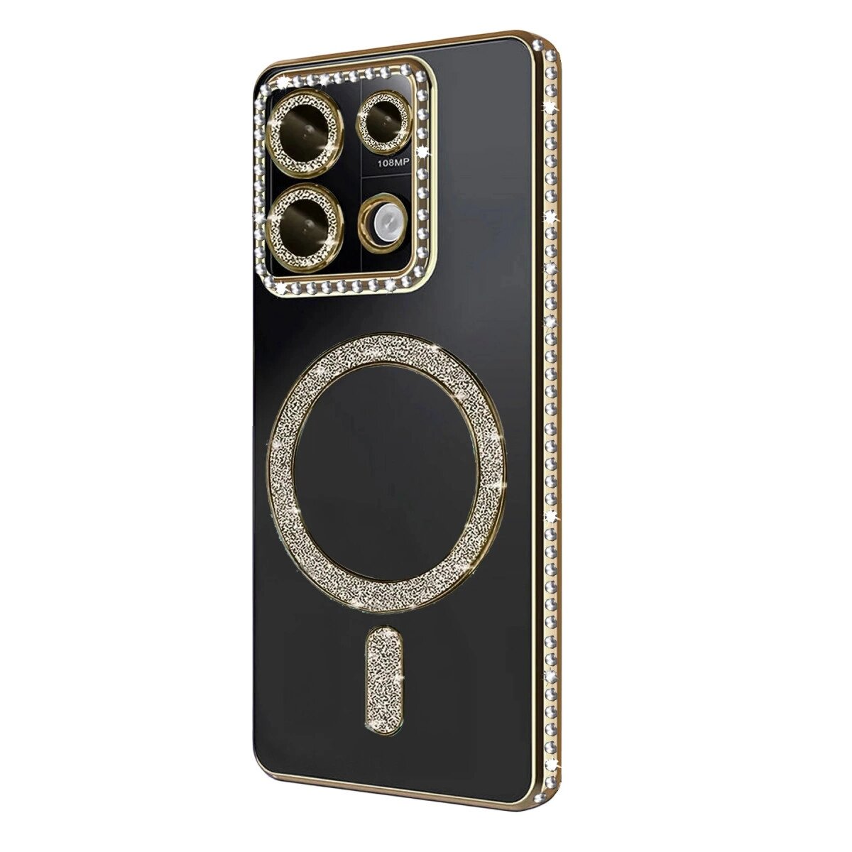 Xiaomi Redmi 13c Joke Simli Magneticsafe Kılıf - Gold Xiaomi Redmi 13c Joke Simli Magneticsafe Kılıf - Gold