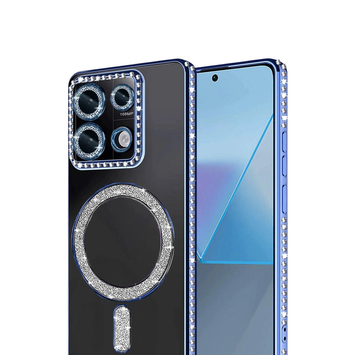 Xiaomi Redmi 13c Joke Simli Magneticsafe Kılıf - Mavi Xiaomi Redmi 13c Joke Simli Magneticsafe Kılıf - Mavi