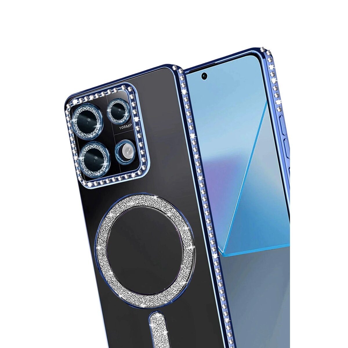 Xiaomi Redmi 13c Joke Simli Magneticsafe Kılıf - Mavi Xiaomi Redmi 13c Joke Simli Magneticsafe Kılıf - Mavi
