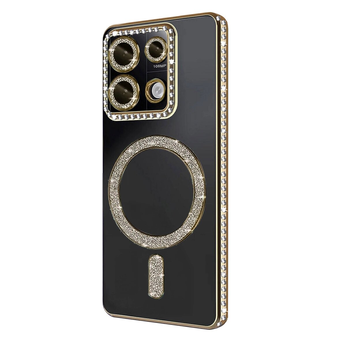 Xiaomi Redmi Note 13 Pro 4g Joke Simli Magneticsafe Kılıf - Gold
