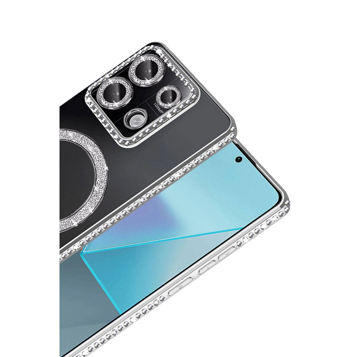 Xiaomi Redmi Note 13 Pro 4g Joke Simli Magneticsafe Kılıf - Gümüş Xiaomi Redmi Note 13 Pro 4g Joke Simli Magneticsafe Kılıf - Gümüş