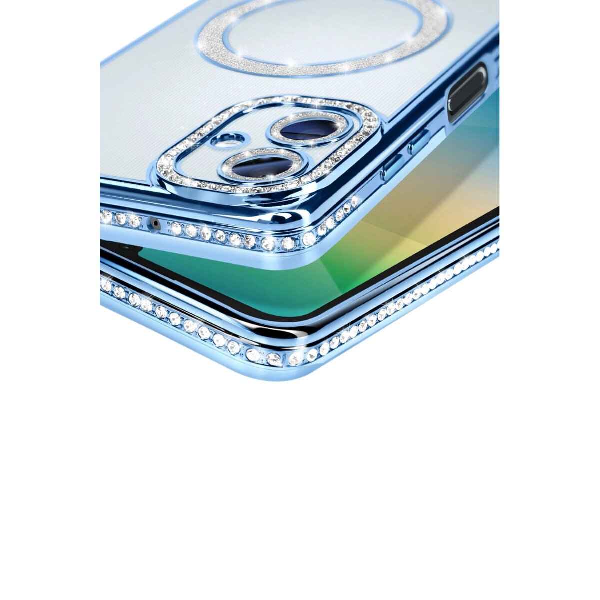 Samsung Galaxy A06 Joke Simli Magneticsafe Kılıf - Mavi Samsung Galaxy A06 Joke Simli Magneticsafe Kılıf - Mavi