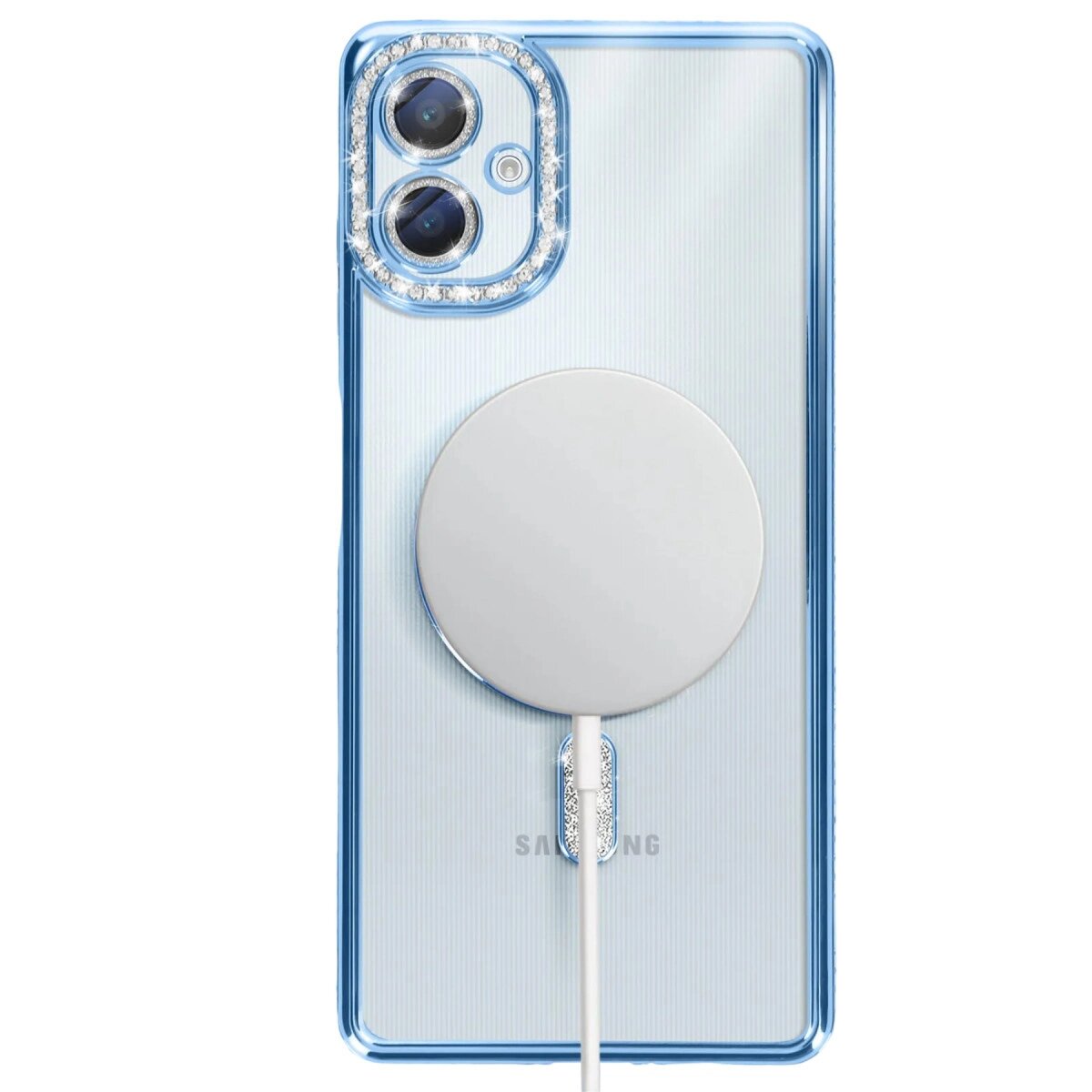 Samsung Galaxy A06 Joke Simli Magneticsafe Kılıf - Mavi Samsung Galaxy A06 Joke Simli Magneticsafe Kılıf - Mavi