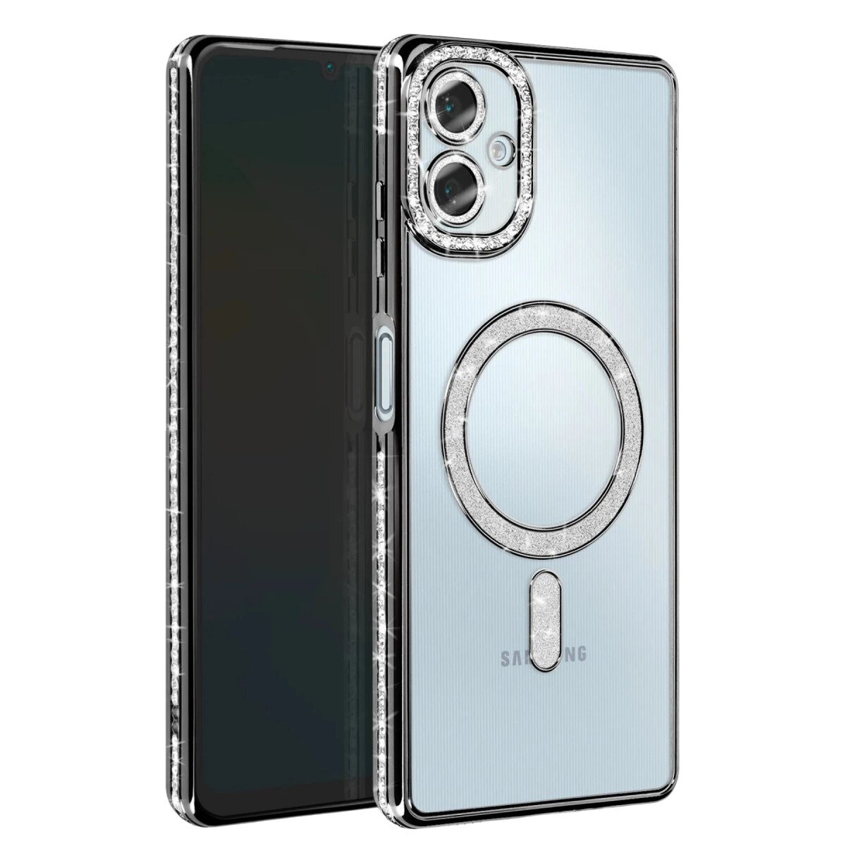 Samsung Galaxy A06 Joke Simli Magneticsafe Kılıf - Siyah