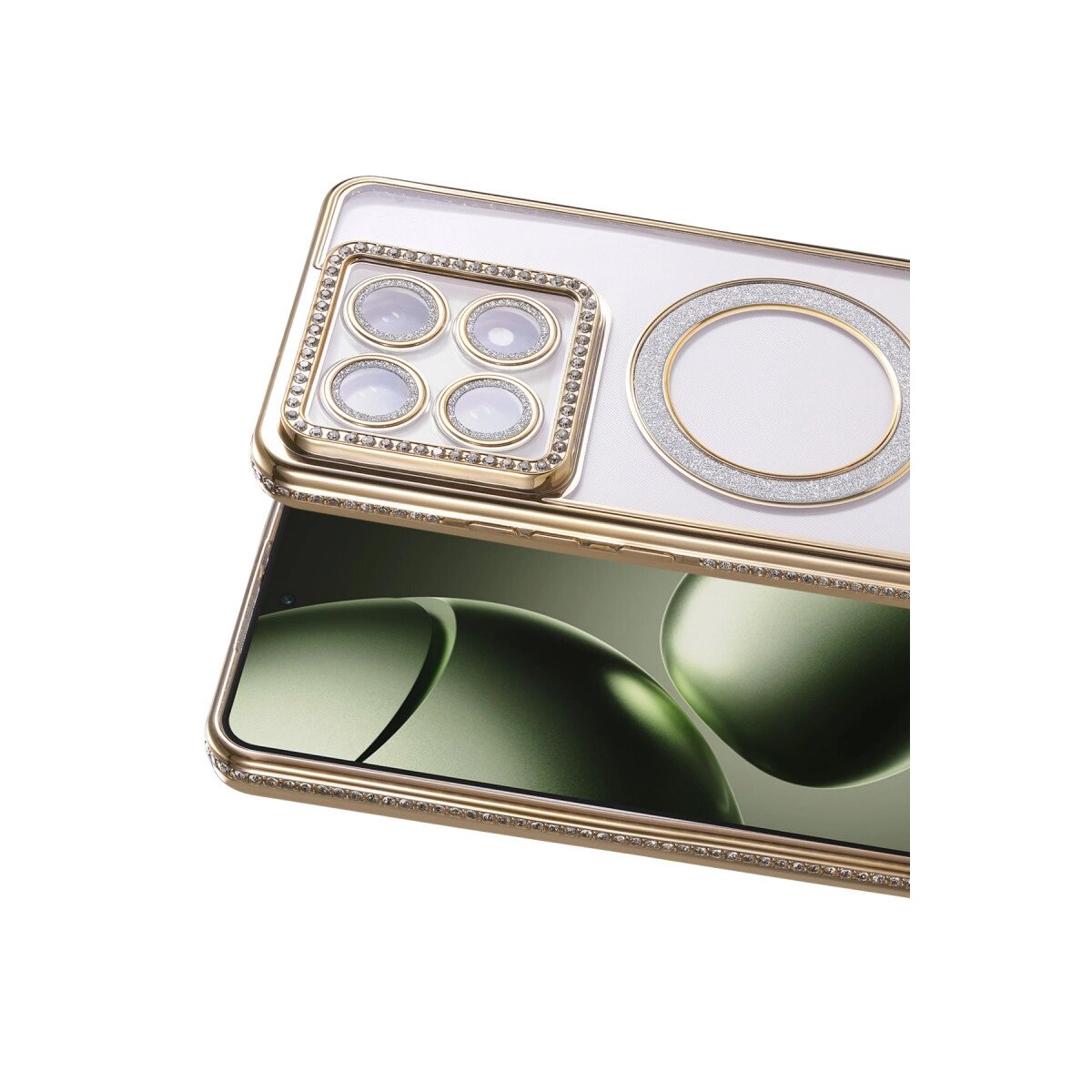 Xiaomi Mi 14t Pro Joke Simli Magneticsafe Kılıf - Gold Xiaomi Mi 14t Pro Joke Simli Magneticsafe Kılıf - Gold