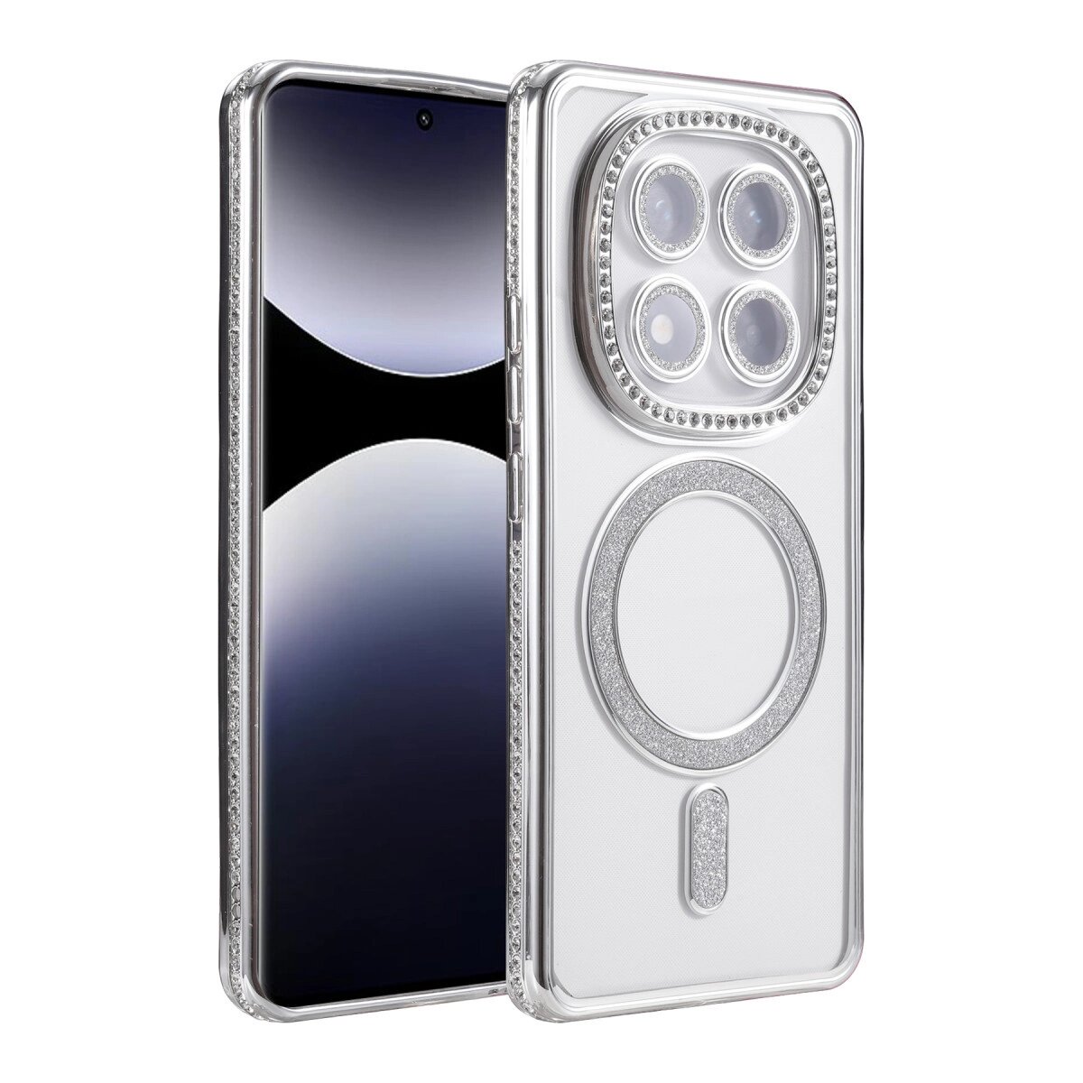 Xiaomi Redmi Note 14 Pro 5g Joke Simli Magneticsafe Kılıf - Gümüş Xiaomi Redmi Note 14 Pro 5g Joke Simli Magneticsafe Kılıf - Gümüş