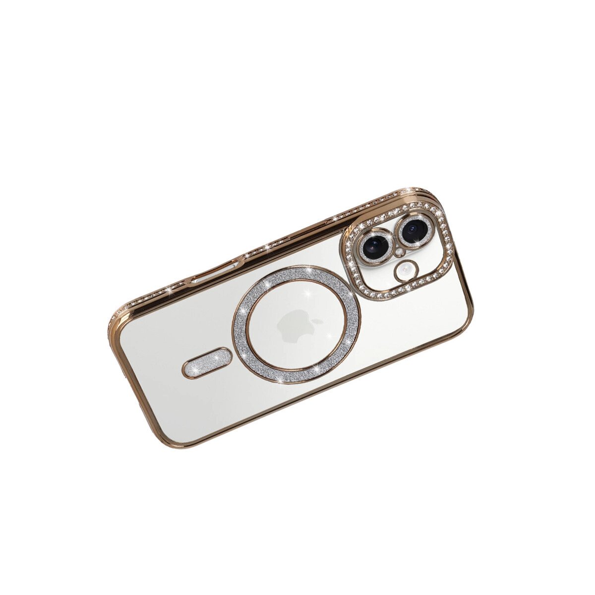 Apple İphone 17 Joke Simli Magneticsafe Kılıf - Gold