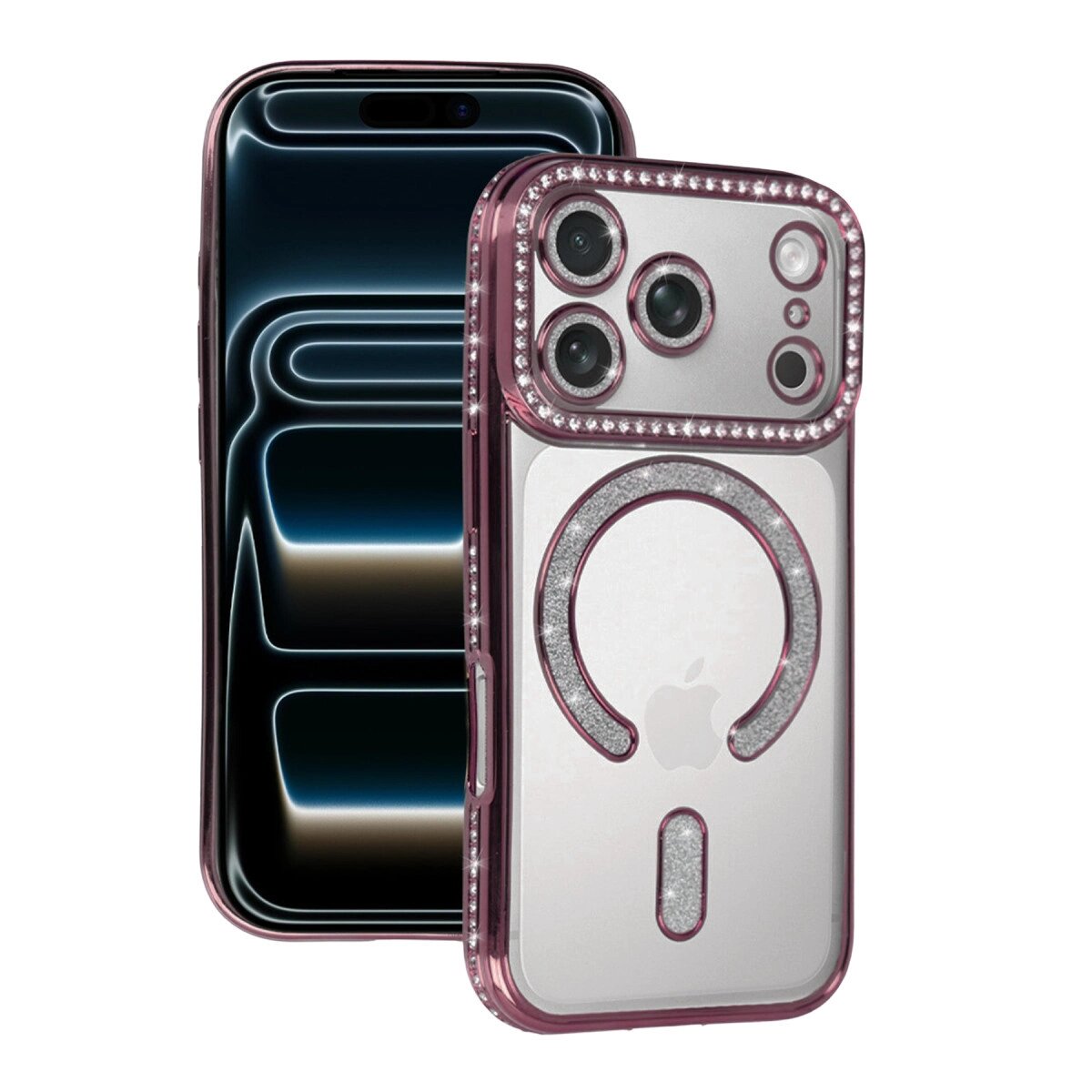 Apple İphone 17 Pro Joke Simli Magneticsafe Kılıf - Pembe Apple İphone 17 Pro Joke Simli Magneticsafe Kılıf - Pembe