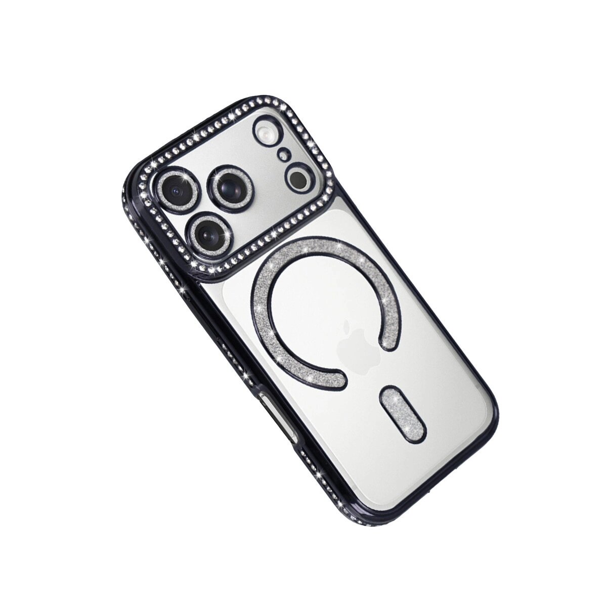 Apple İphone 17 Pro Joke Simli Magneticsafe Kılıf - Siyah