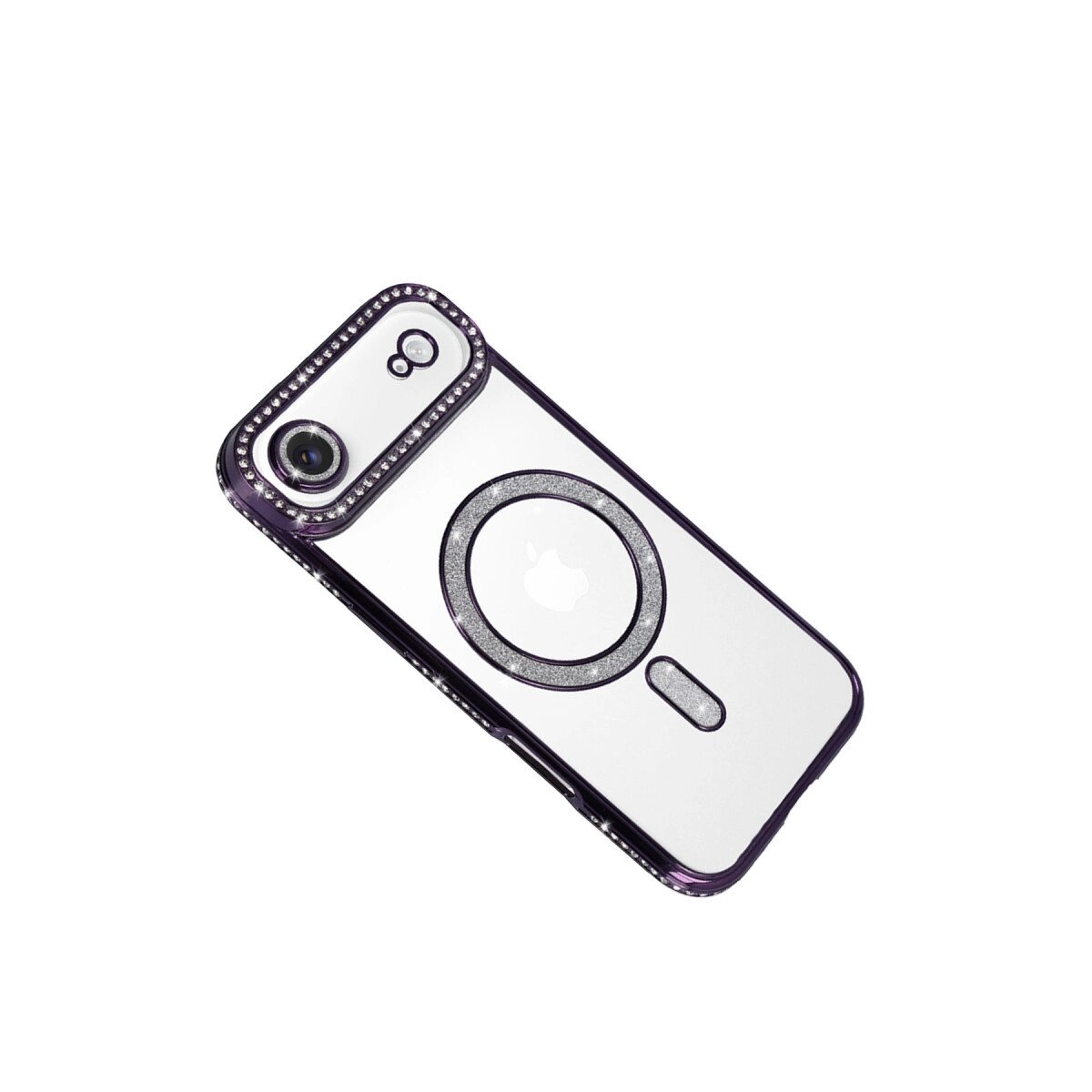 Apple İphone 17 Air Joke Simli Magneticsafe Kılıf - Derin Mor