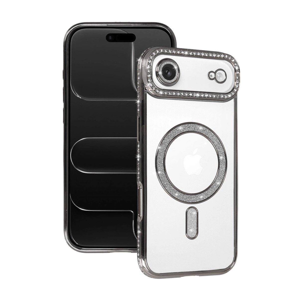 Apple İphone 17 Air Joke Simli Magneticsafe Kılıf - Gümüş Apple İphone 17 Air Joke Simli Magneticsafe Kılıf - Gümüş