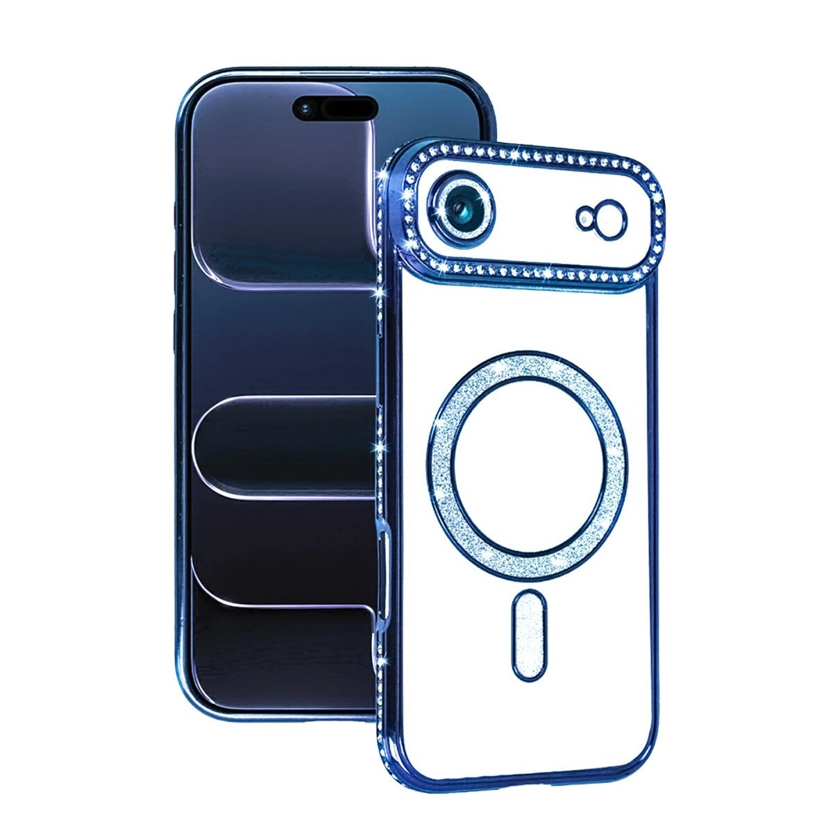 Apple İphone 17 Air Joke Simli Magneticsafe Kılıf - Mavi Apple İphone 17 Air Joke Simli Magneticsafe Kılıf - Mavi