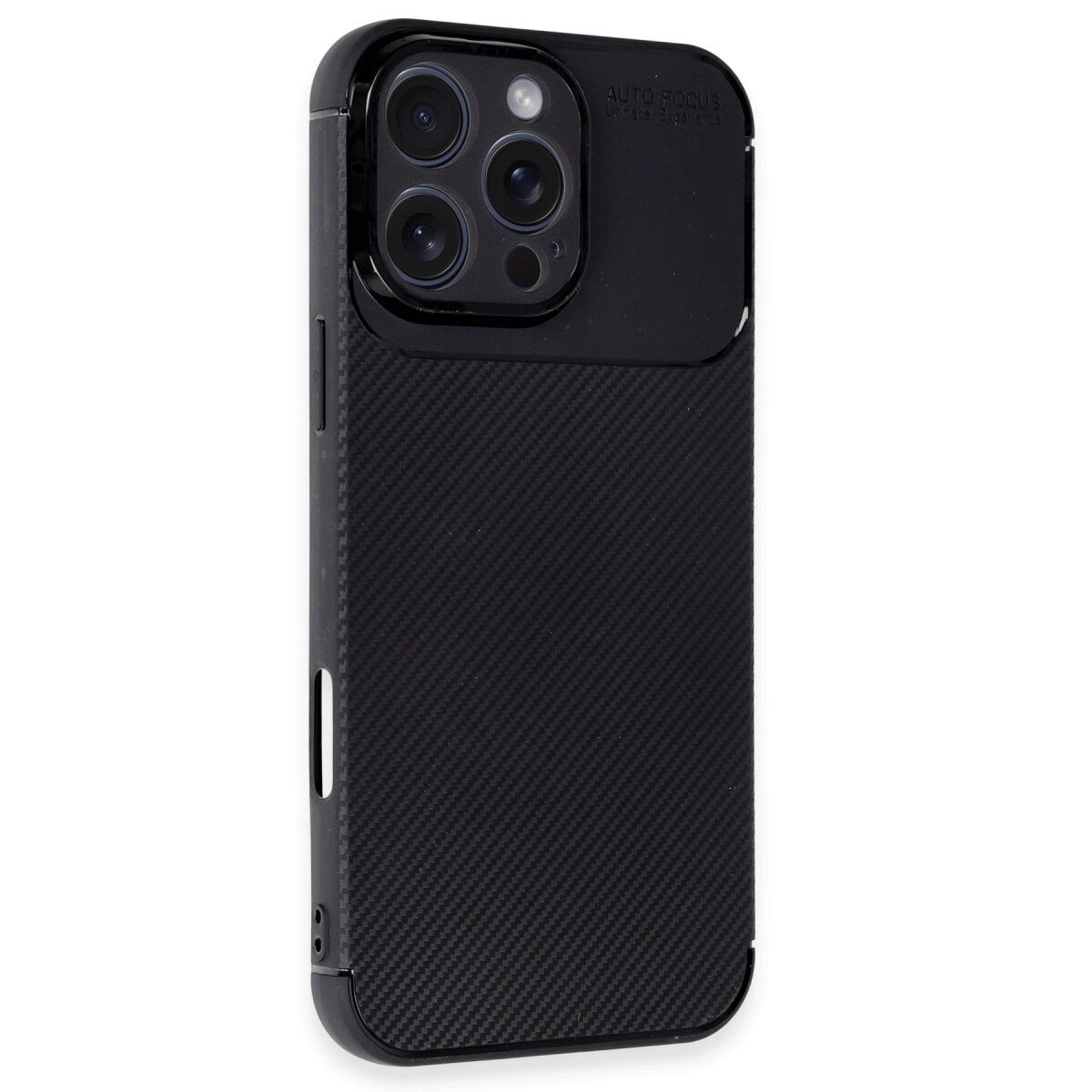 Apple İphone 16 Pro Kılıf Auto Focus Karbon Kapak - Siyah