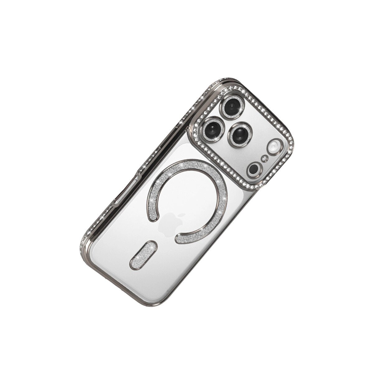 Apple İphone 17 Pro Max Joke Simli Magneticsafe Kılıf - Gümüş