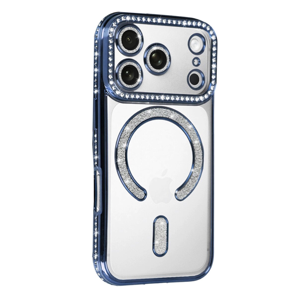 Apple İphone 17 Pro Max Joke Simli Magneticsafe Kılıf - Mavi