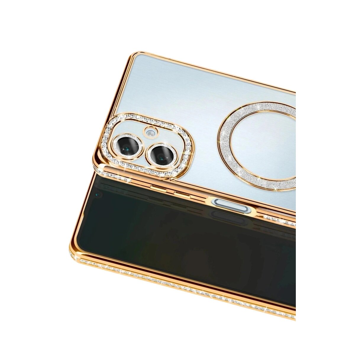 Samsung Galaxy A07 4g Joke Simli Magneticsafe Kılıf - Gold Samsung Galaxy A07 4g Joke Simli Magneticsafe Kılıf - Gold