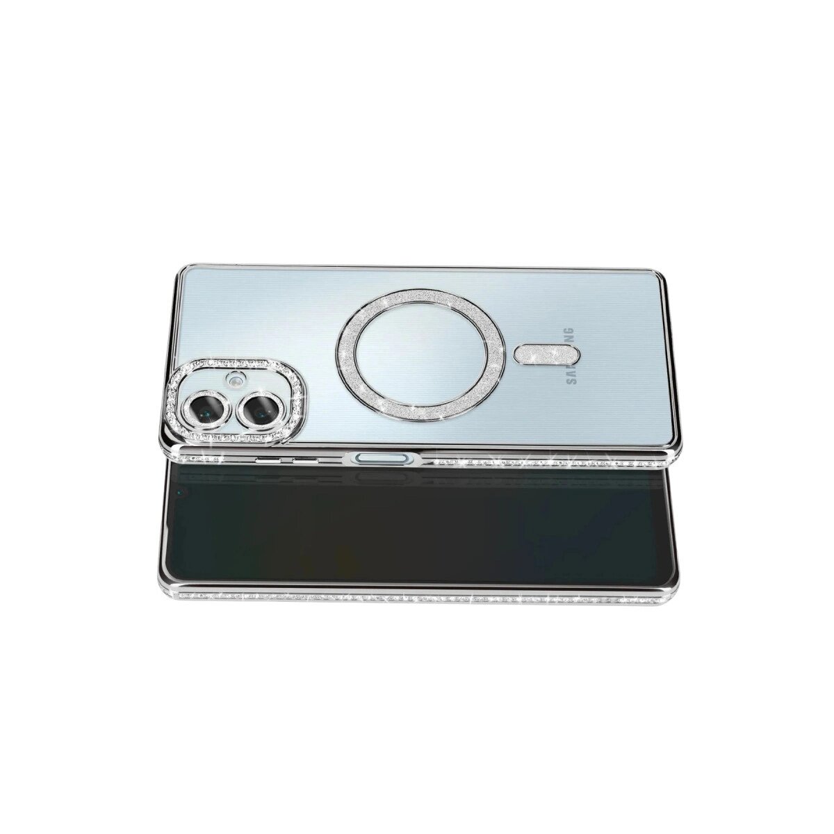Samsung Galaxy A07 4g Joke Simli Magneticsafe Kılıf - Gümüş Samsung Galaxy A07 4g Joke Simli Magneticsafe Kılıf - Gümüş