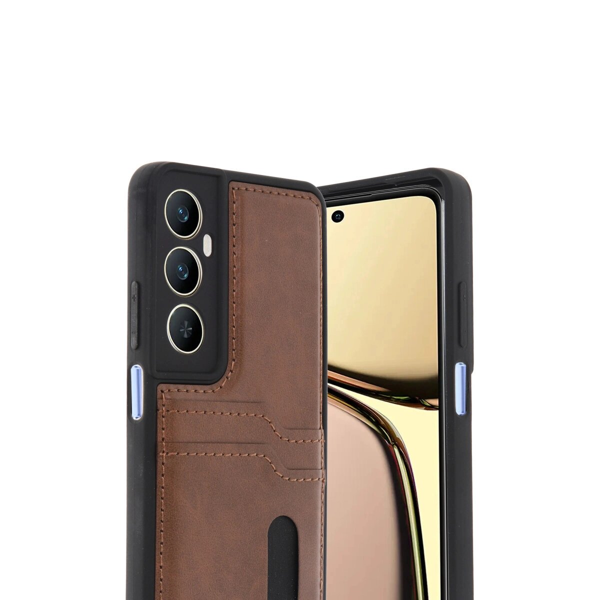 Realme C65 Sara Kartvizitli Deri Kılıf - Taba Realme C65 Sara Kartvizitli Deri Kılıf - Taba