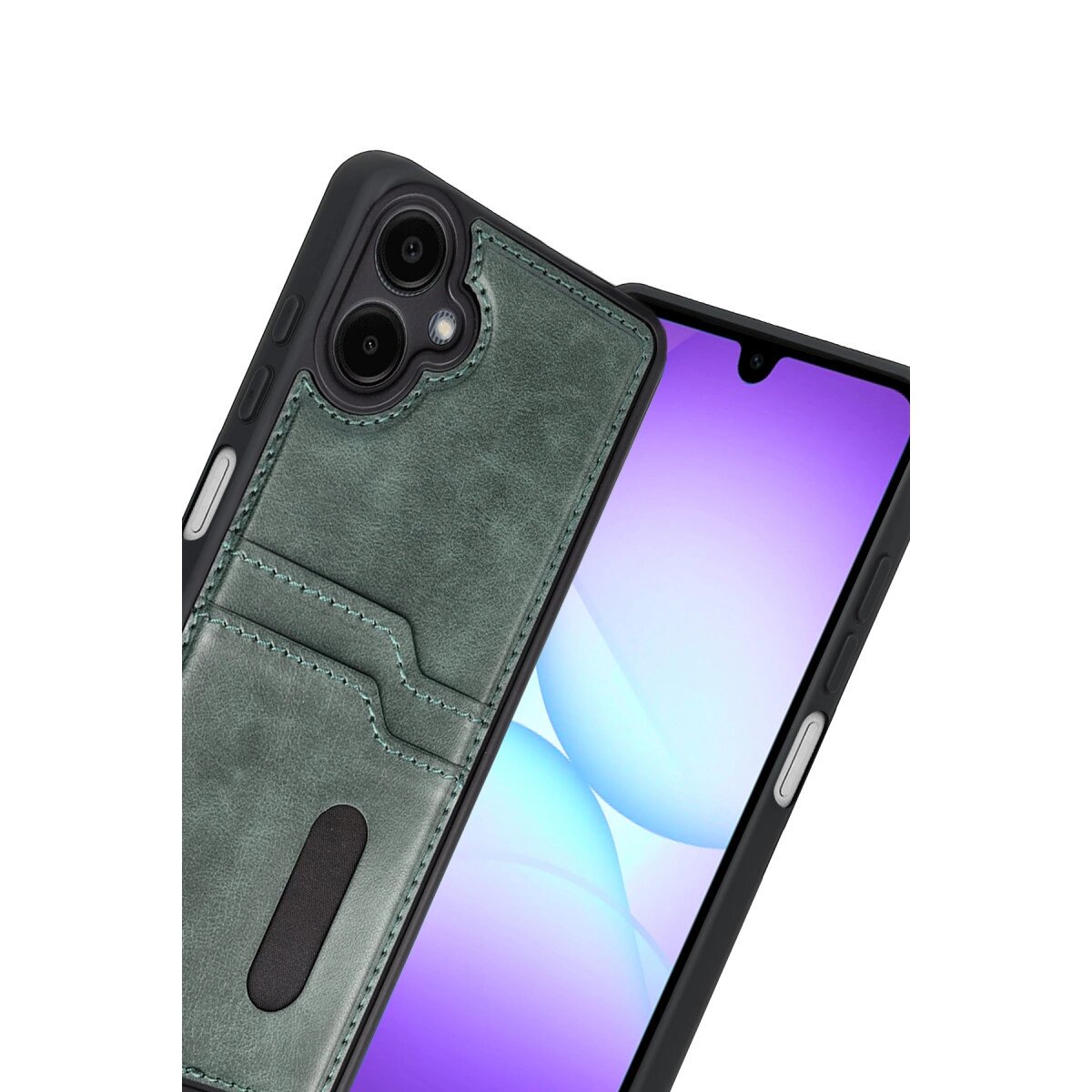 Samsung Galaxy A07 4g Sara Kartvizitli Deri Kılıf - Yeşil Samsung Galaxy A07 4g Sara Kartvizitli Deri Kılıf - Yeşil