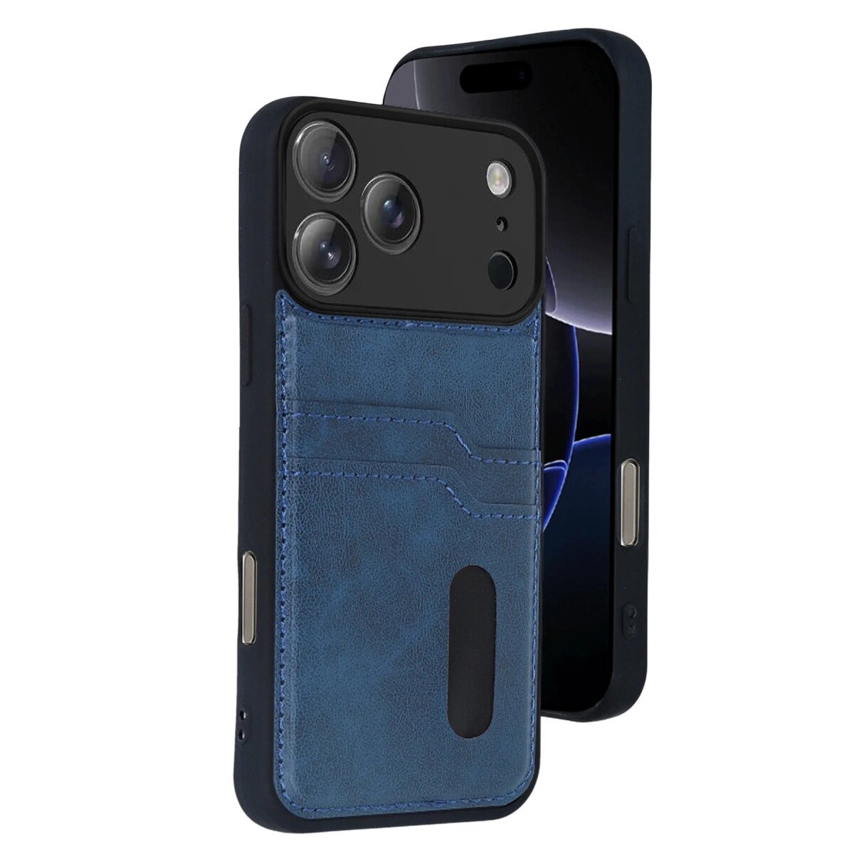 Apple İphone 17 Pro Max Sara Kartvizitli Deri Kılıf - Lacivert Apple İphone 17 Pro Max Sara Kartvizitli Deri Kılıf - Lacivert
