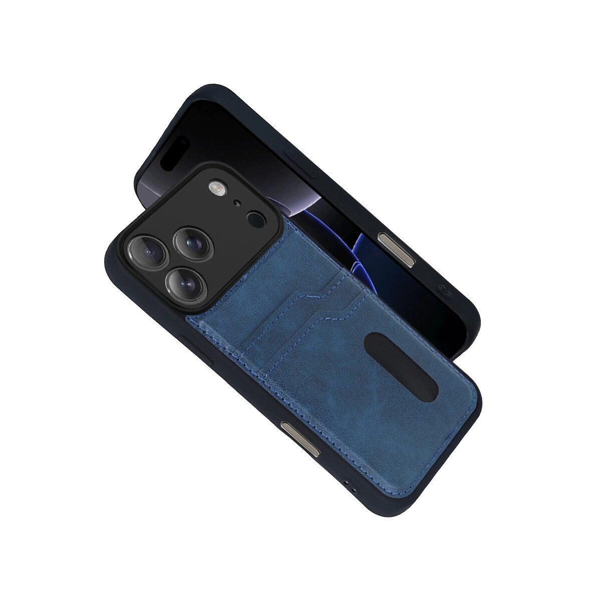 Apple İphone 17 Pro Max Sara Kartvizitli Deri Kılıf - Lacivert Apple İphone 17 Pro Max Sara Kartvizitli Deri Kılıf - Lacivert